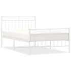 vidaXL Metal Bed Frame Without Mattress With Footboard White 107X203cm