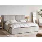 Beliani Ottoman Bed Velour Knit MOISSAC 180 x 200 cm (EU Super King) Black/ White