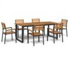 vidaXL 7 Piece Garden Dining Set Solid Wood Acacia and Metal