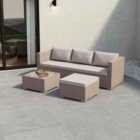 Garden Vida Hampton 4 Seater Corner Rattan Set, Natural