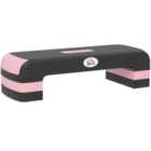 HOMCOM Aerobic Step Three-Level Adjustable Exercise Stepper, Black and Pink