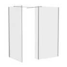 Heizmann 700x1950mm & 760x1950mm Wetroom Shower Screen & 300x1950mm Return Panel Chrome