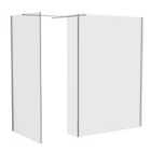 Heizmann 1000x1950mm & 1400x1950mm Wetroom Shower Screen & 300x1950mm Return Panel Chrome