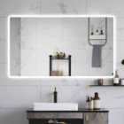 AICA 1600x800mm LED Bathroom Mirror With Bluetooth And Anti-Fog Demister Pad Modern Backlit 3 Colors Temperature, Illuminated Mirror IP44 Waterproof, Touch Sensor, Wall Mounted Rectangular Design
