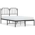 vidaXL Metal Bed Frame Without Mattress With Headboard Black 120X190cm