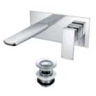 Nes Home Astra Chrome Wall Mounted Basin Mixer Tap with Waste