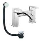 Nes Home Nexa Waterfall Chrome Bath Filler Tap with Waste