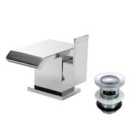 Nes Home Waterfall Chrome Basin Mixer Tap with Waste