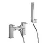 Nes Home Kento Chrome Square Bath Shower Mixer Tap with Handheld