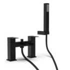 Nes Home Waterfall Matte Black Bath Shower Mixer Tap with Handset Kit