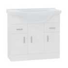 Heizmann Cabinet With Ceramic Basin 850Mm Gloss White