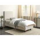 Beliani Adjustable Bed Fabric DUKE II 80 x 200 cm (EU Small Single) Light Beige