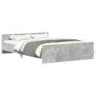 vidaXL Bed Frame Without Mattress Concrete Grey 135X190 cm Double