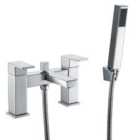 Nes Home Brayton Chrome Square Bath Shower Mixer with Handset