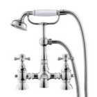 Nes Home Churchill Traditional Chrome Cross Head Bath Shower Mixer Tap with Handset