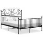 vidaXL Bed Frame Black Metal 140x200 cm