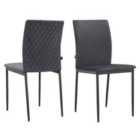 Dining Chair In Velvet Anthracite 2 Pack