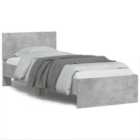 vidaXL Bed Frame Without Mattress With Headboard Concrete Grey 90X190 cm Single