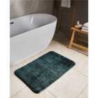 Beliani Bath Mat URLANA Dark Green 60 x 90 cm Microfibre