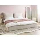 Beliani Bed Fabric BAJONNA 180 x 200 cm (EU Super King) Light Beige