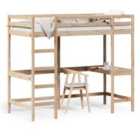 vidaXL Loft Bed Without Mattress 100X200 cm Solid Wood Pine