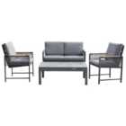 Norfolk Leisure Bellmount 2 Seater Rope Aluminium Sofa Set With 3 Way Lift Table