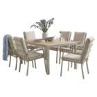 Norfolk Leisure Easton 6 Seater Dining Set with Beige Cushions