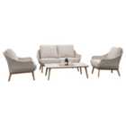 Norfolk Leisure Camberley Thick Rope Weave Sofa Set with 2 Seater Sofa with Sinterted Stone Table Top