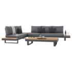 Norfolk Leisure Easton Large Corner Set with Sun Recliner & Grey Cushions