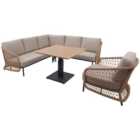 Norfolk Leisure Peakdale Open Weave Mini Corner Set with Arm Chair and Gas Height Adjustable Table