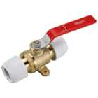 Hep2O HX22/22WS Plated Brass Ball Valve - 22 x 22mm