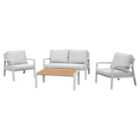 Norfolk Leisure Stratton Moulded Lounge Set with Polywood Arm Rest and Polywood Table Top