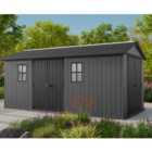 Keter Newton Plus Grey Shed - 7.5 x 17ft