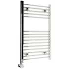 Kudox Chrome Thermostatic Electric Single Panel Vertical Towel Radiator - 500mm