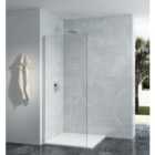 Nexa By Merlyn 10mm Chrome Frameless Wet Room Shower Screen excludes bracing bar - 2015 x 1200mm