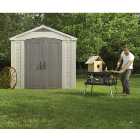 Keter Factor Brown Double Door Outdoor Apex Garden Storage Shed - 8 x 8ft