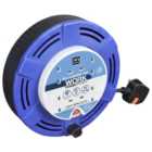 Masterplug 4 Socket 8m 10A Cassette Reel with Thermal Cut-Out - Blue