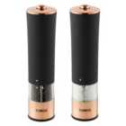 Tower Linear Electric Salt & Pepper Mill - Black/Rose Gold