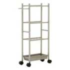 Premier Housewares Brush Nickel Kitchen Trolley with 1 Basket - Silver