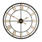 Metal Wall Clock - Black and Gold