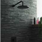 Wickes Quarzo Black Splitface Porcelain Mosaic Tile Sheet - 394 x 160mm