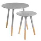Viborg Round Side Table Set of 2 - Grey