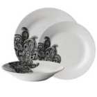 Premier Housewares 12-Piece Avie Prince Dinner Set - Black