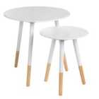 Viborg Round Side Table Set of 2 - White