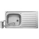 Leisure Linear 1 Bowl Reversible Kitchen Sink & Single Lever Tap Pack - Stainless Steel